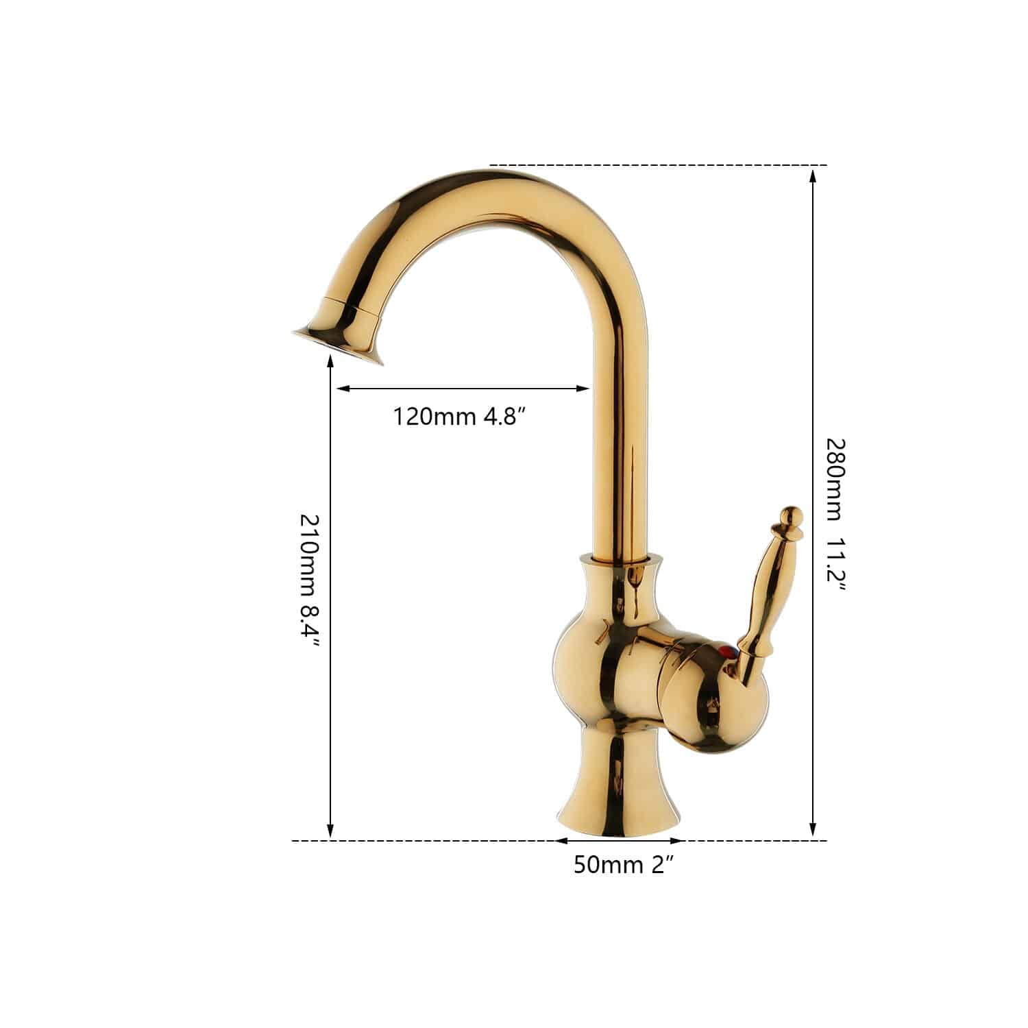 Classic Gold Basin Faucet  -  Gold Water Taps & Faucets