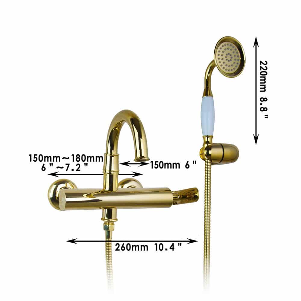 Simple Classic Gold Shower Set  -  Shower Sets & Bathtub Faucets