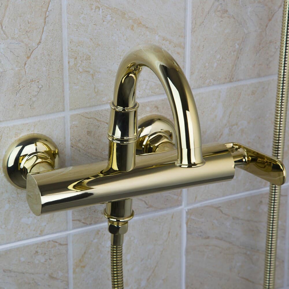 Simple Classic Gold Shower Set  -  Shower Sets & Bathtub Faucets