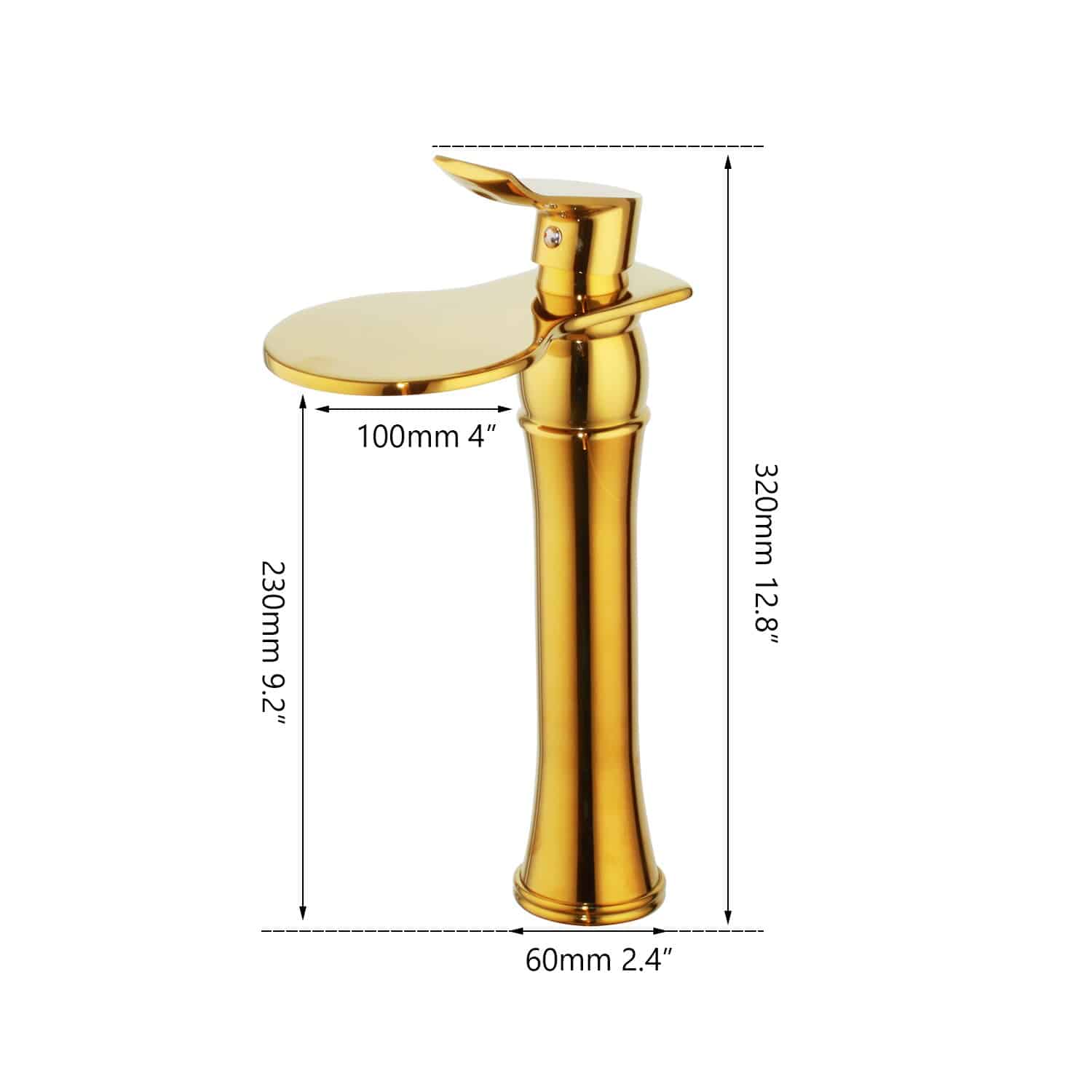 Modern Gold Bathroom Waterfall Faucet  -  Gold Water Taps & Faucets