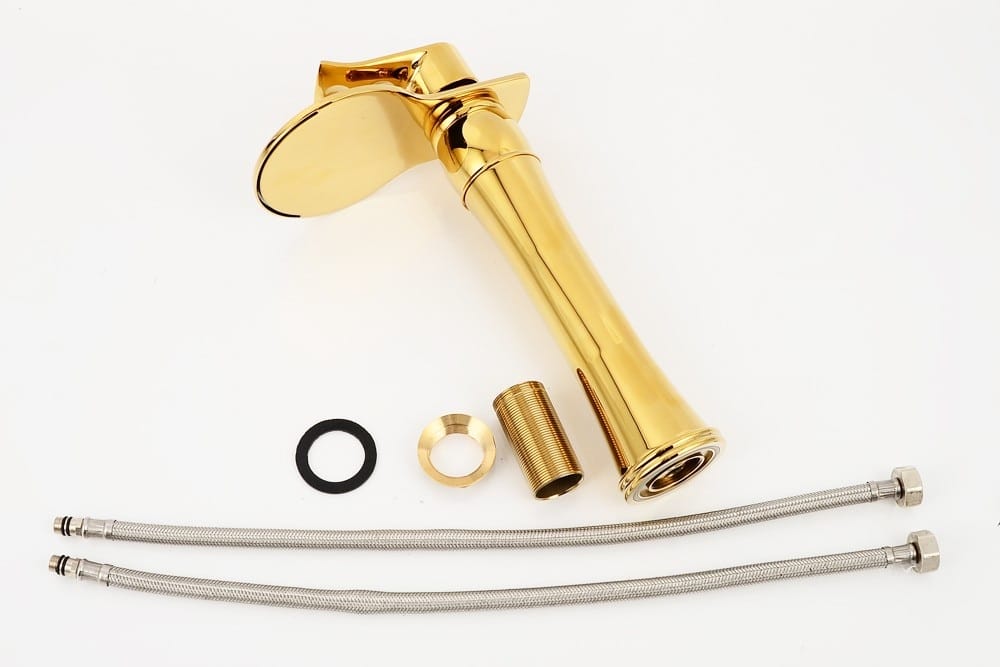 Modern Gold Bathroom Waterfall Faucet  -  Gold Water Taps & Faucets
