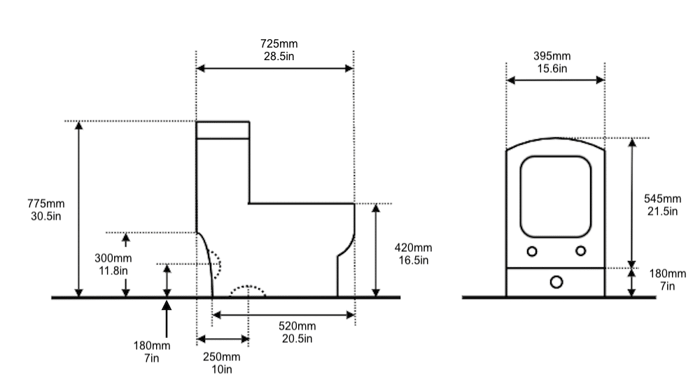 Royal Gold Toilet With Diamonds Pattern measurements
