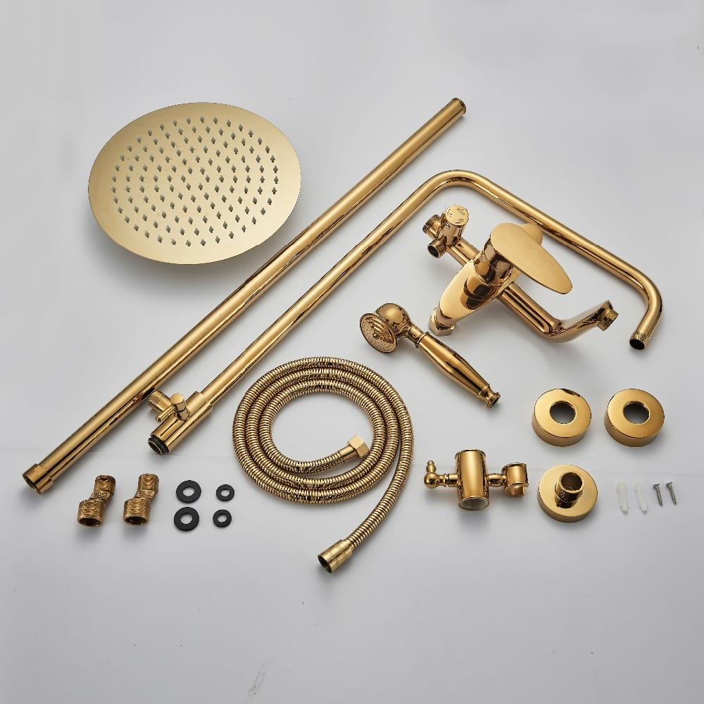 Exclusive Luxury Gold Bathroom Shower Set  -  Shower Sets & Bathtub Faucets