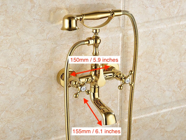 Retro Gold Bathtub Faucet & Shower Set  -  Shower Sets & Bathtub Faucets