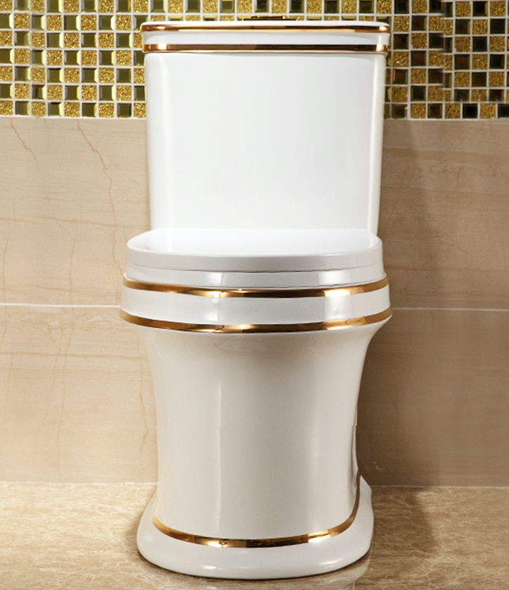 Luxury Toilet With Gold Lines  -  Gold Toilets