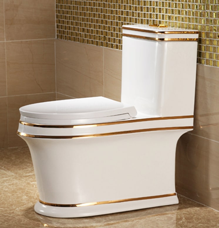 Luxury Toilet With Gold Lines  -  Gold Toilets