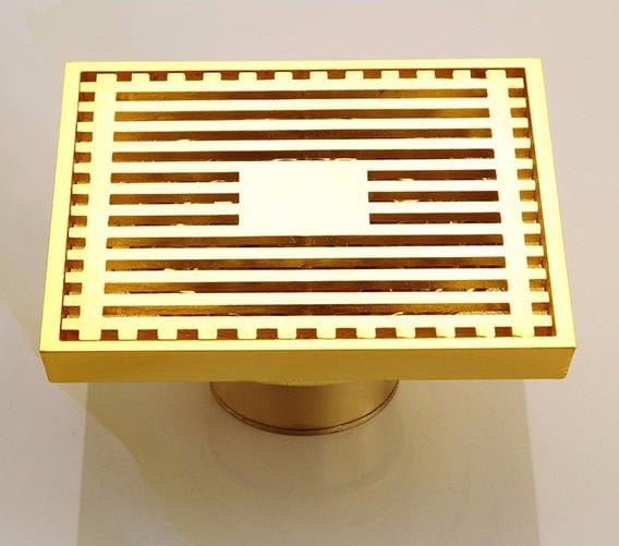 Classic Gold Bathroom Floor Drain  -  Gold Floor Drains