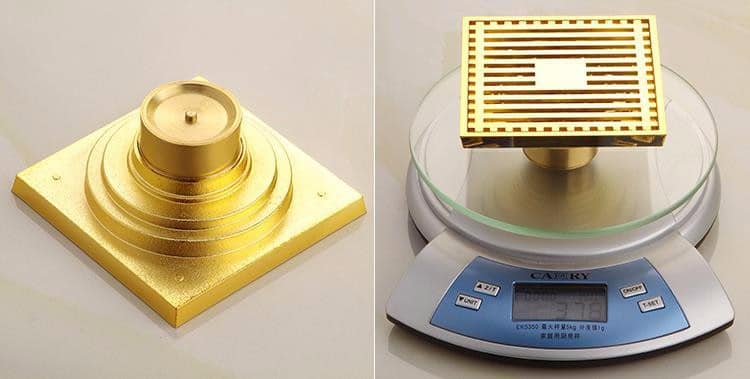 Classic Gold Bathroom Floor Drain  -  Gold Floor Drains