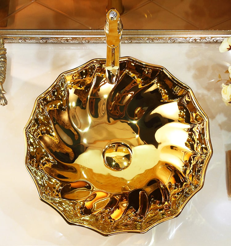 Elegant Gold Bathroom Basin  -  Gold Bathroom Basins / Sinks