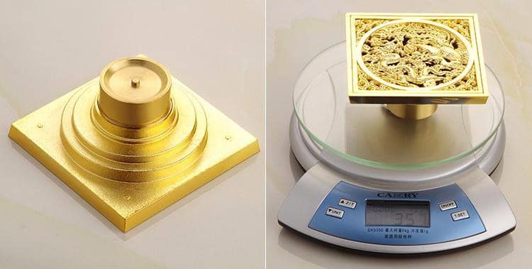 Gold Bathroom Floor Drain – Dragon  -  Gold Floor Drains