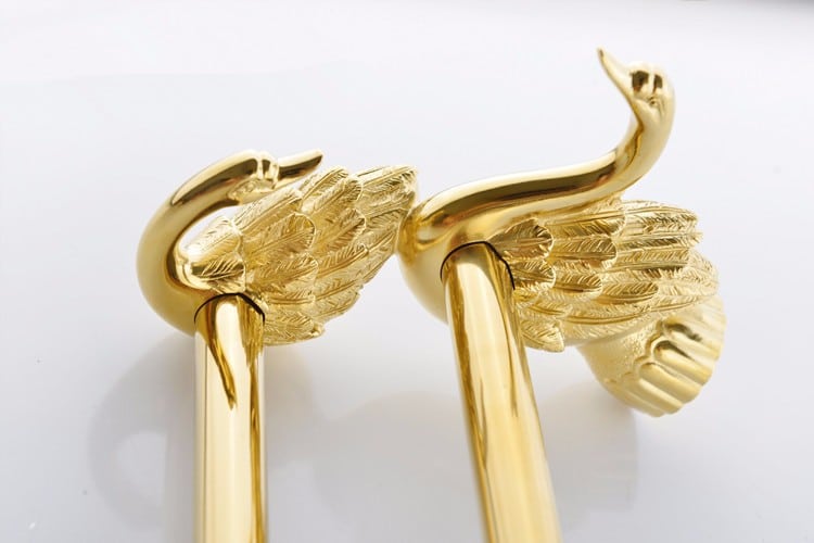 Gold Swan Double Towel Bar  -  Bathroom Accessories