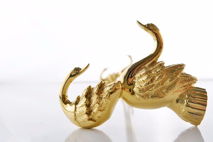 Gold Swan Double Towel Bar  -  Bathroom Accessories