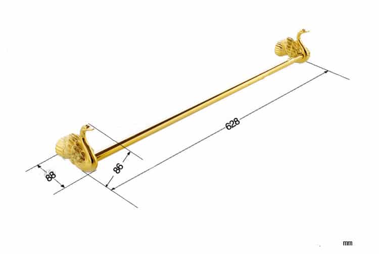 Gold Swan Single Towel Bar  -  Bathroom Accessories