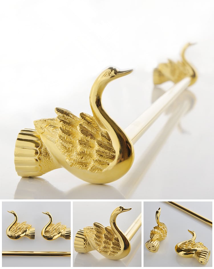 Gold “Swan” Bathroom Set  -  Bathroom Accessories