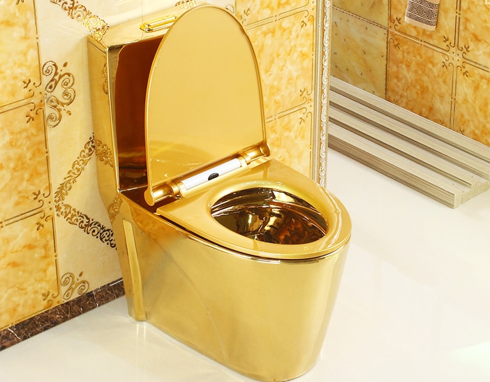 Modern Plain Gold Toilet  -  Gold Toilets