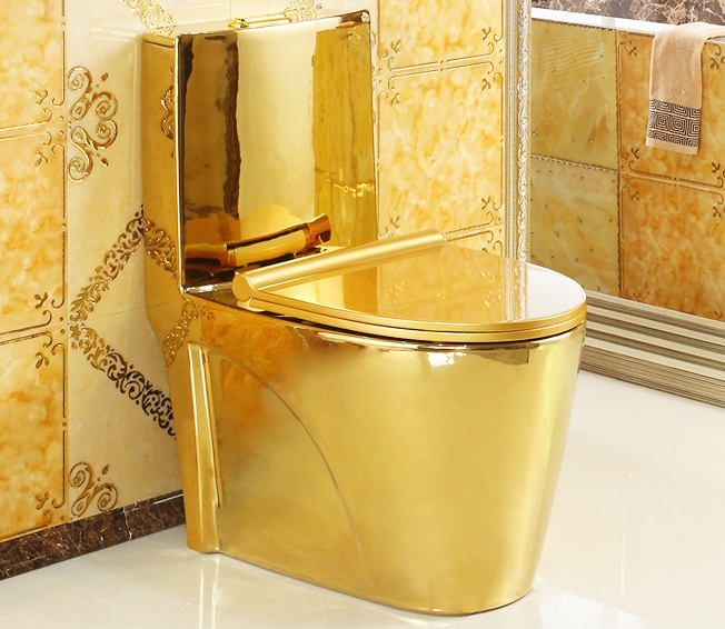 Modern Plain Gold Toilet  -  Gold Toilets
