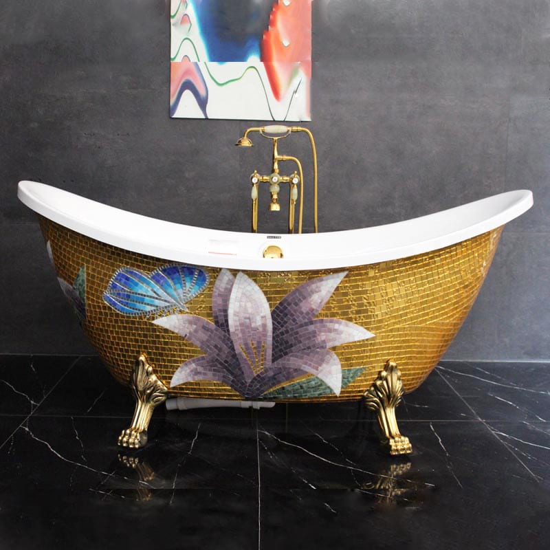 Classic Mosaic Gold Bathtub  -  Gold Bathtubs