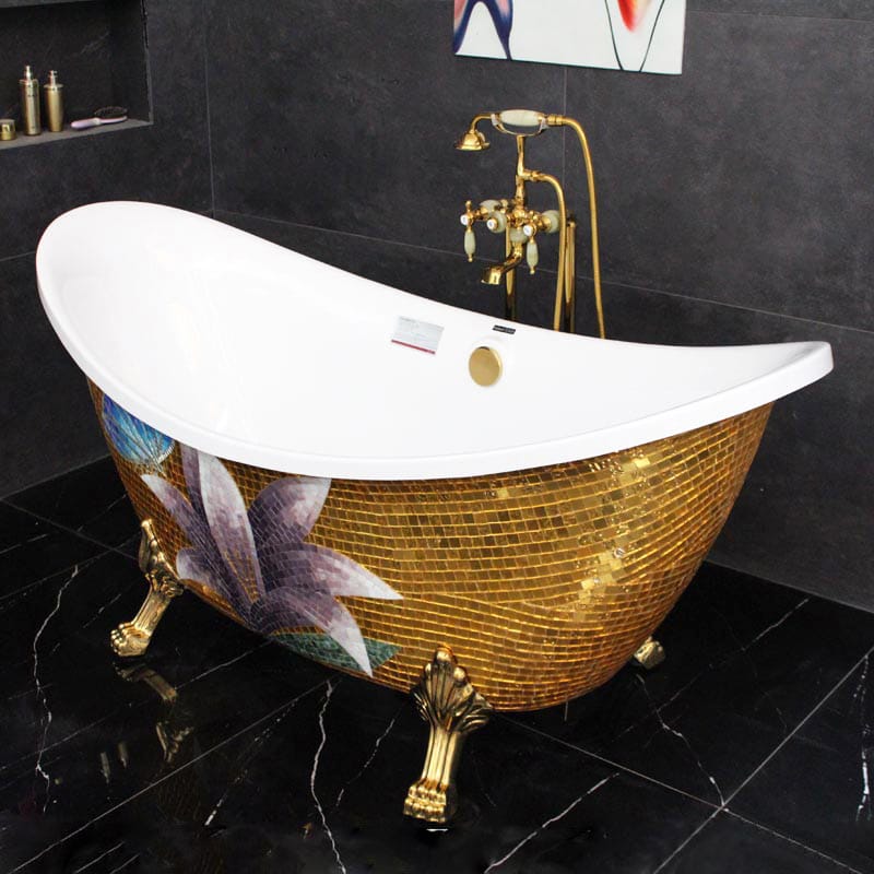 Classic Mosaic Gold Bathtub  -  Gold Bathtubs