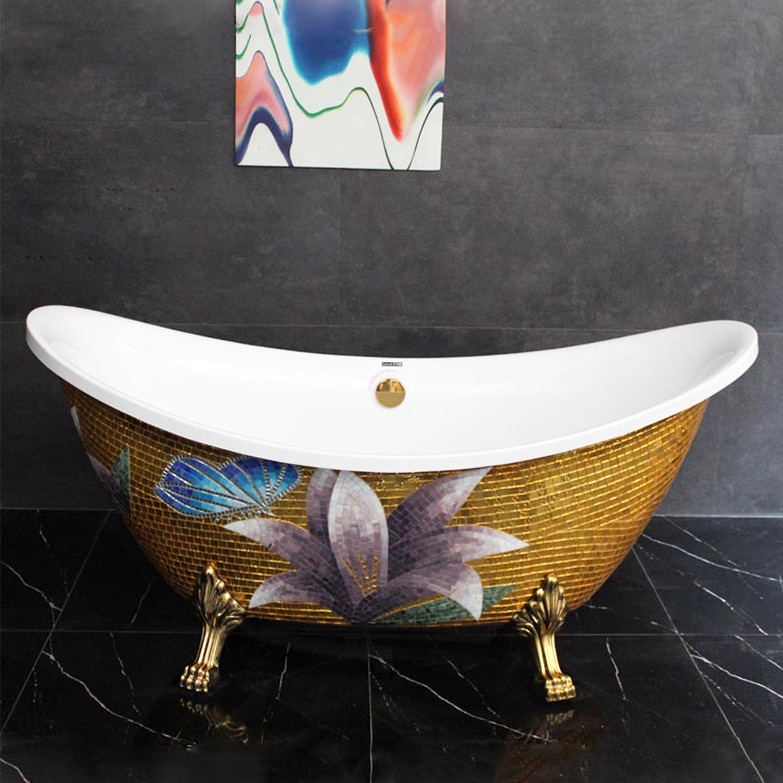 Classic Mosaic Gold Bathtub  -  Gold Bathtubs