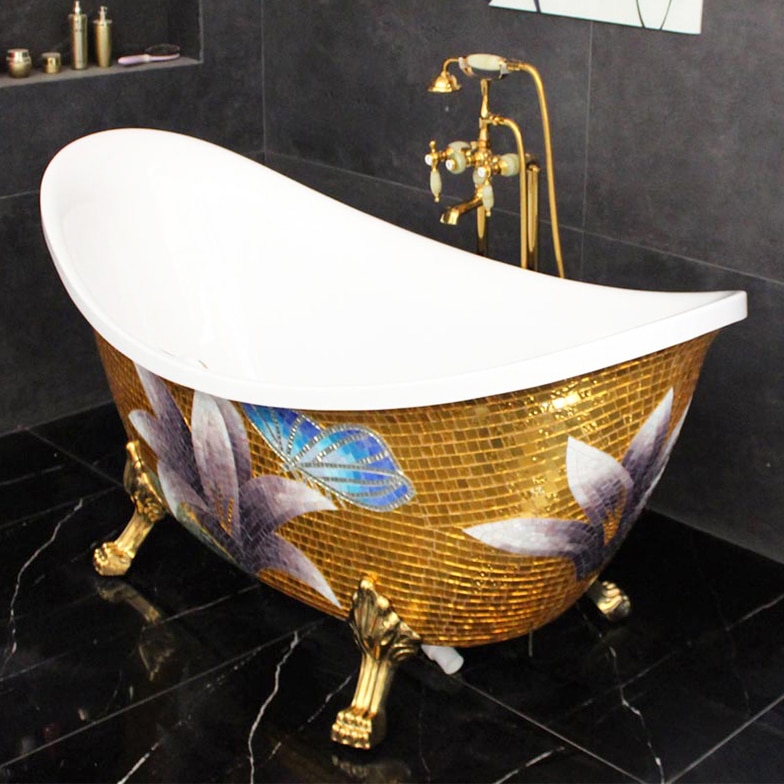 Classic Mosaic Gold Bathtub  -  Gold Bathtubs