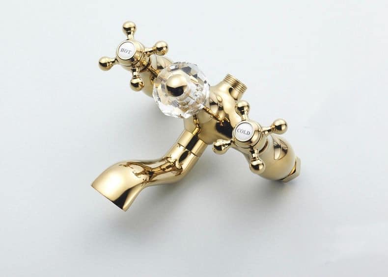 Freestanding Classic Gold Bathtub Faucet And Shower Set  -  Shower Sets & Bathtub Faucets