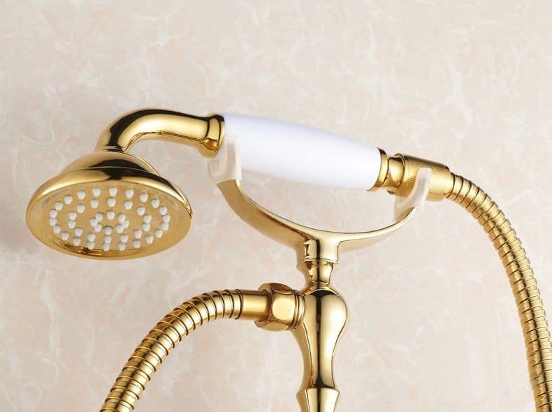 Freestanding Classic Gold Bathtub Faucet And Shower Set  -  Shower Sets & Bathtub Faucets