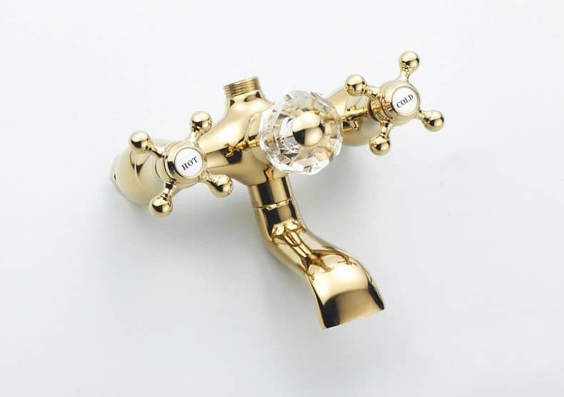 Freestanding Classic Gold Bathtub Faucet And Shower Set  -  Shower Sets & Bathtub Faucets