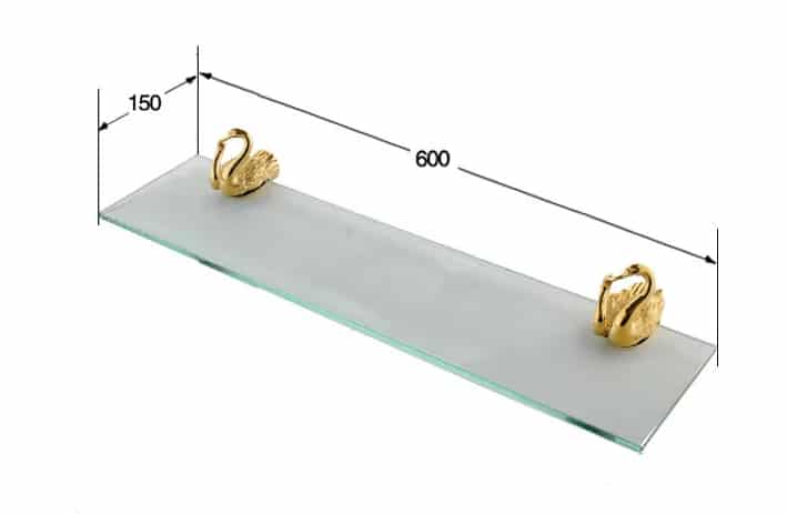 Gold Swan Glass Shelf  -  Bathroom Accessories