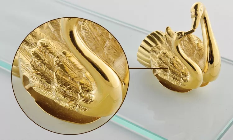 Gold Swan Glass Shelf  -  Bathroom Accessories