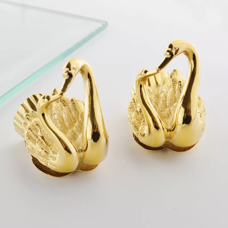Gold Swan Glass Shelf  -  Bathroom Accessories
