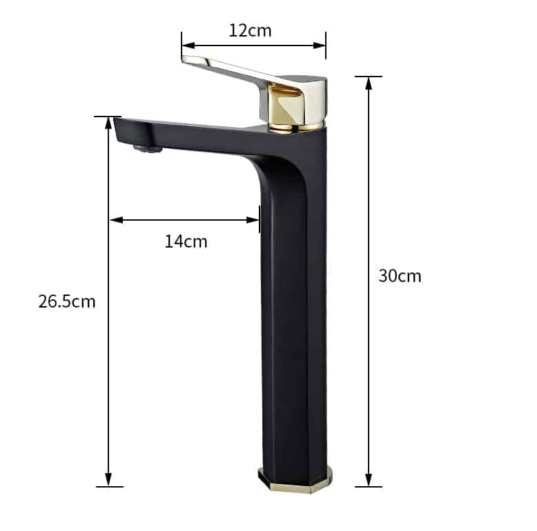 Modern Black And Gold Bathroom Faucet  -  Gold Water Taps & Faucets