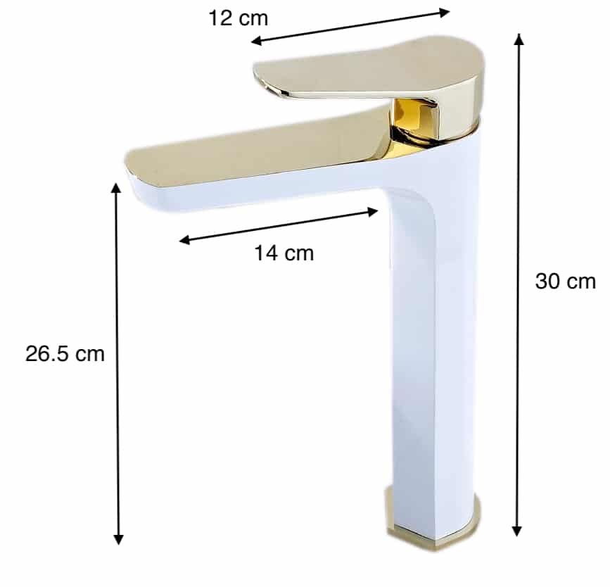 Modern White And Gold Bathroom Faucet  -  Gold Water Taps & Faucets