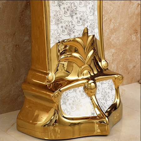 Royal Gold Pedestal Basin  -  Gold Bathroom Basins / Sinks