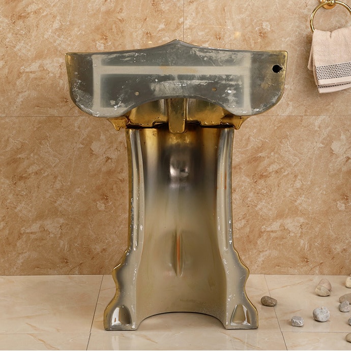 Royal Gold Pedestal Basin  -  Gold Bathroom Basins / Sinks