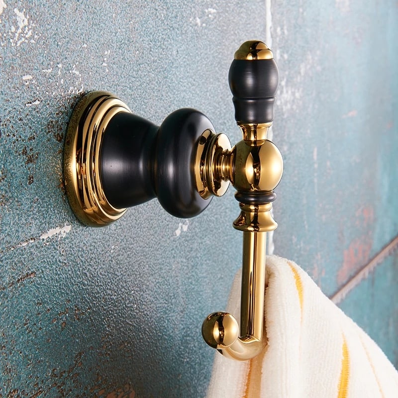 Retro Black And Gold Robe Hook  -  Bathroom Accessories