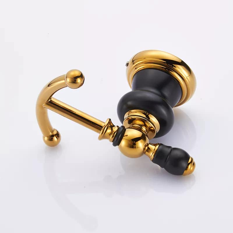 Retro Black And Gold Robe Hook  -  Bathroom Accessories