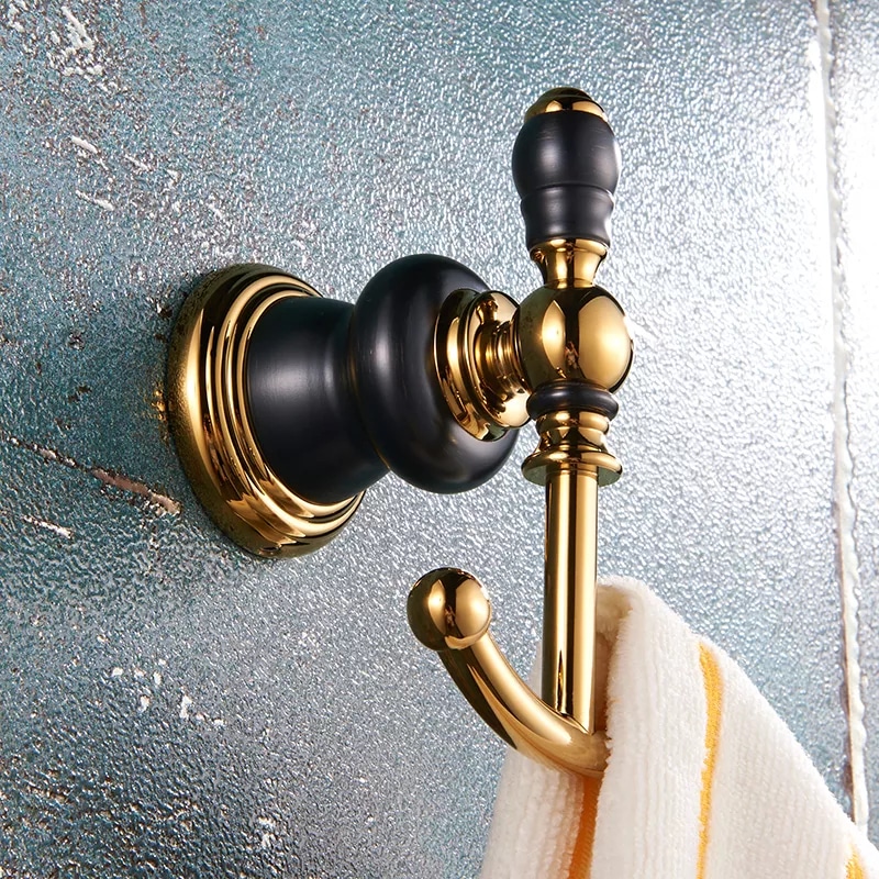 Retro Black And Gold Bathroom Set  -  Bathroom Accessories