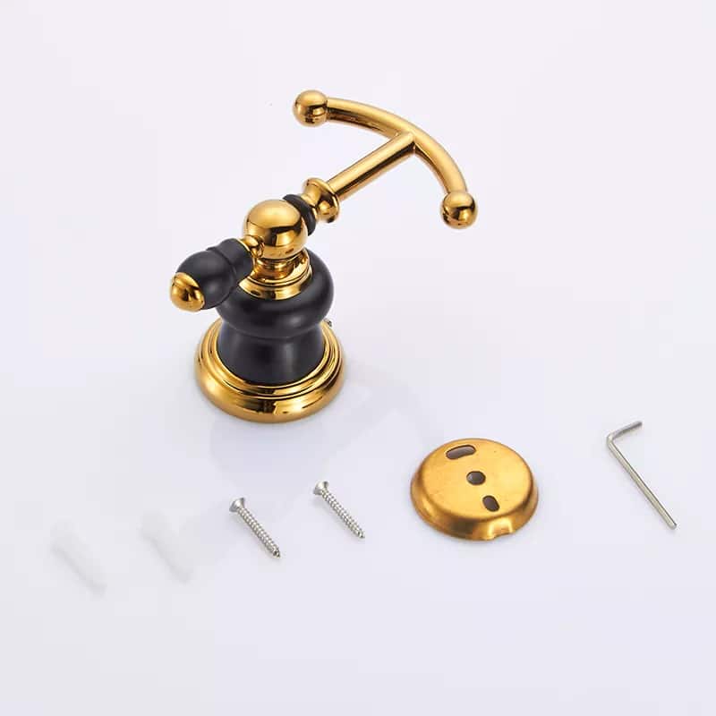 Retro Black And Gold Robe Hook  -  Bathroom Accessories