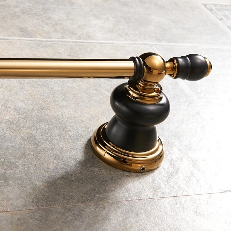 Retro Black And Gold Single Towel Bar  -  Bathroom Accessories