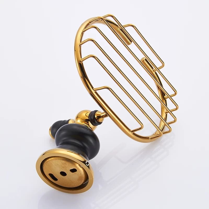 Retro Black And Gold Soap Holder  -  Bathroom Accessories