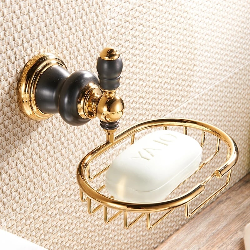 Retro Black And Gold Bathroom Set  -  Bathroom Accessories