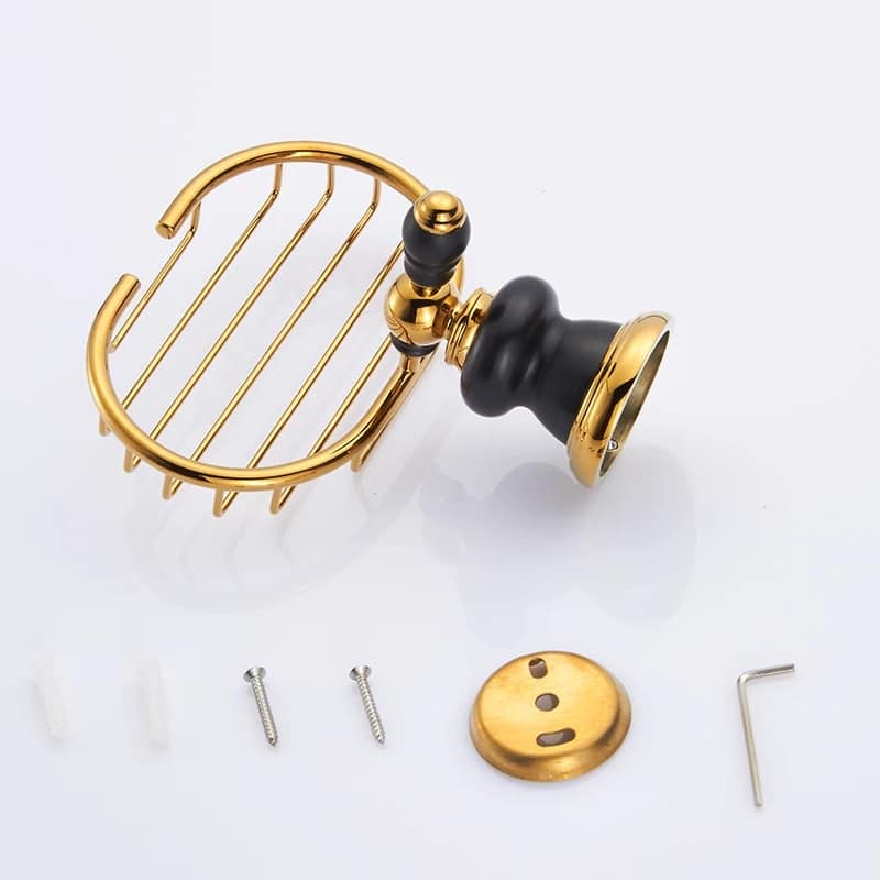 Retro Black And Gold Soap Holder  -  Bathroom Accessories