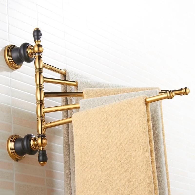 Retro Black And Gold Towel Bars  -  Bathroom Accessories
