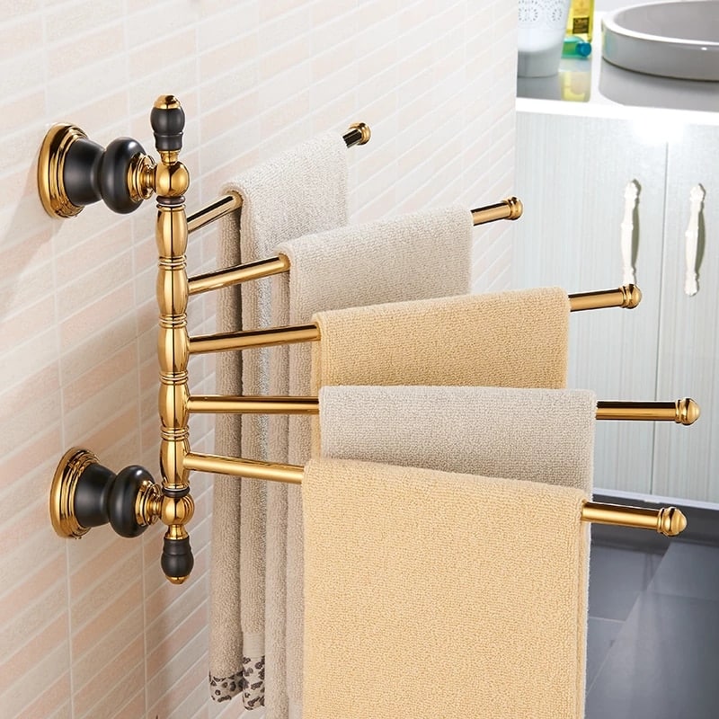 Retro Black And Gold Towel Bars  -  Bathroom Accessories