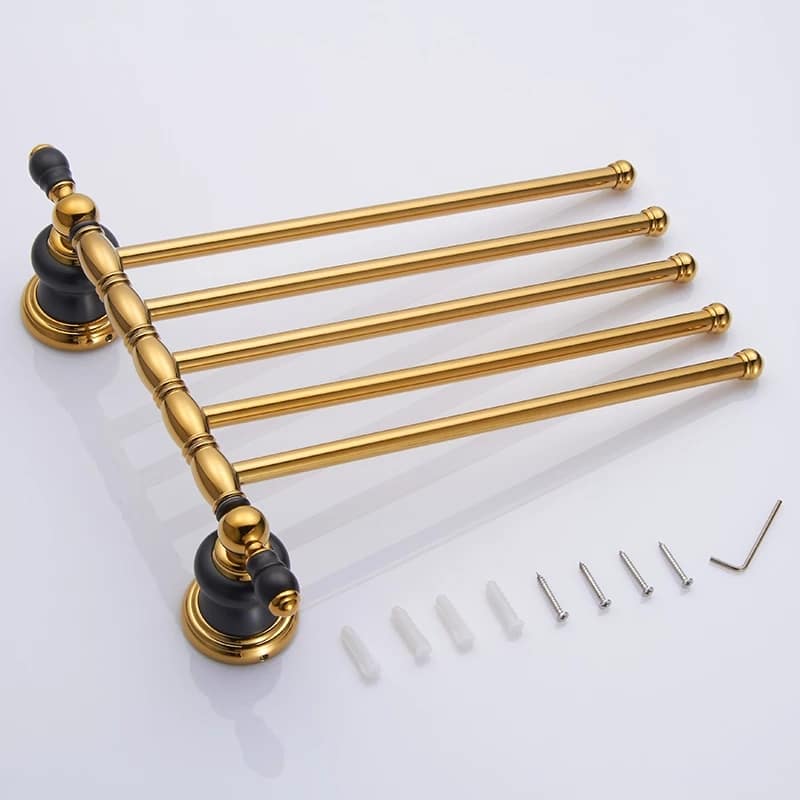 Retro Black And Gold Towel Bars  -  Bathroom Accessories