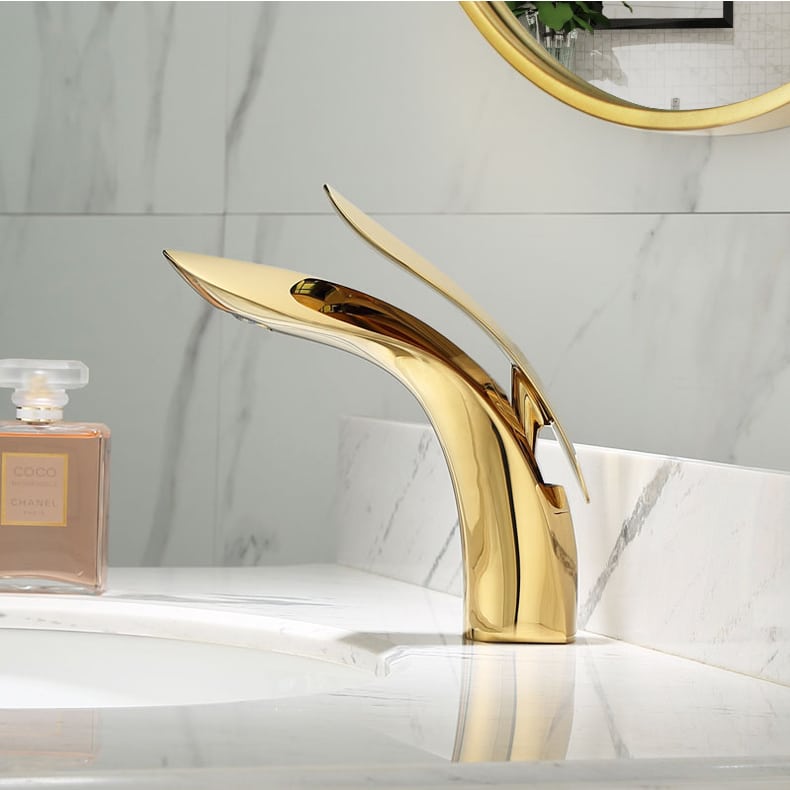 Deluxe Gold Bathroom Basin Faucet  -  Gold Water Taps & Faucets