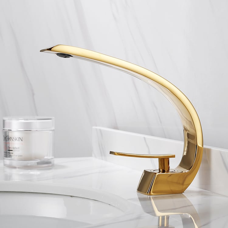 Elegant Gold Bathroom Basin Faucet  -  Gold Water Taps & Faucets