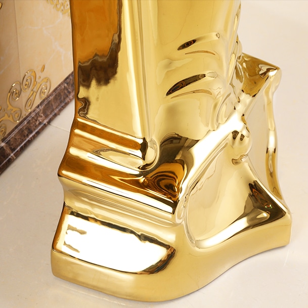 Royal Plain Gold Pedestal Basin  -  Gold Bathroom Basins / Sinks