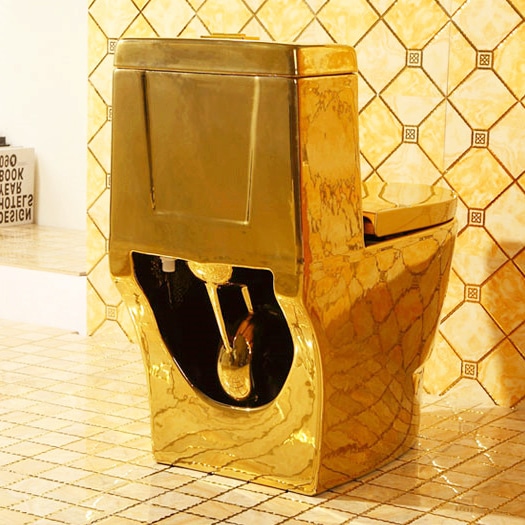 Compact Plain Gold Toilet  -  Gold Toilets