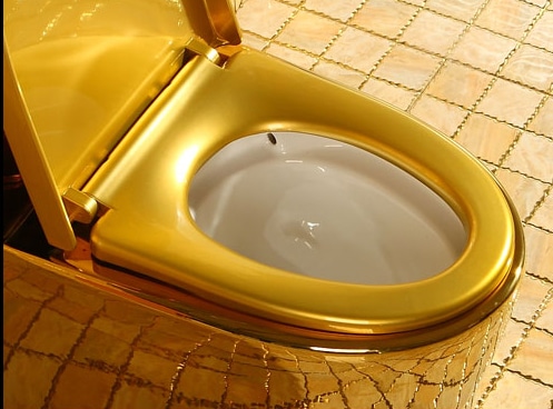 Compact Plain Gold Toilet  -  Gold Toilets